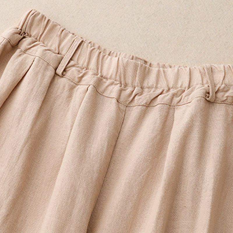 Pantaloni a gamba larga in cotone con tasche, modello Buddha Stones Commute, vintage, tinta unita - image 3