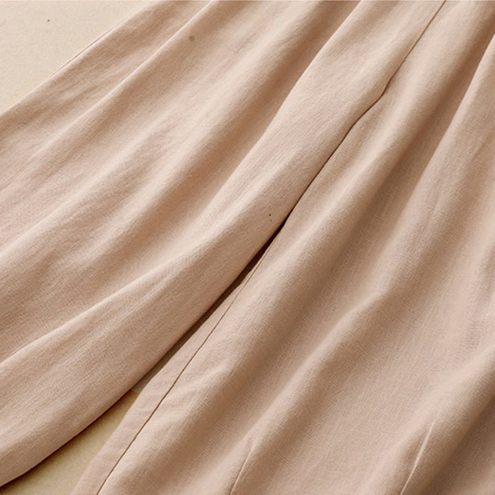 Pantaloni a gamba larga in cotone con tasche, modello Buddha Stones Commute, vintage, tinta unita
