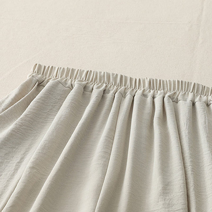 Pantaloni harem da donna in cotone e lino, con tasche, modello Buddha Stones Commute, casual, tinta unita, con bottoni a rana