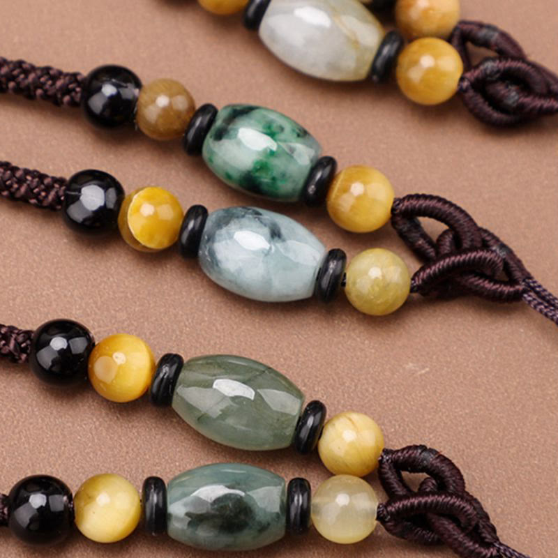 Buddha Stones Collana con ciondolo in corda con carattere Fu in ottone e rame - image 2