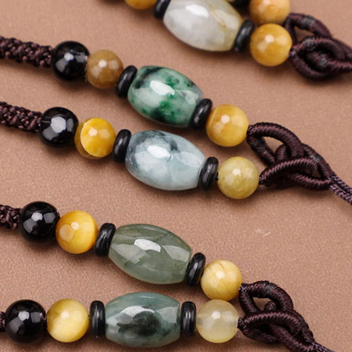 Buddha Stones Collana con ciondolo in corda con carattere Fu in ottone e rame - image 2