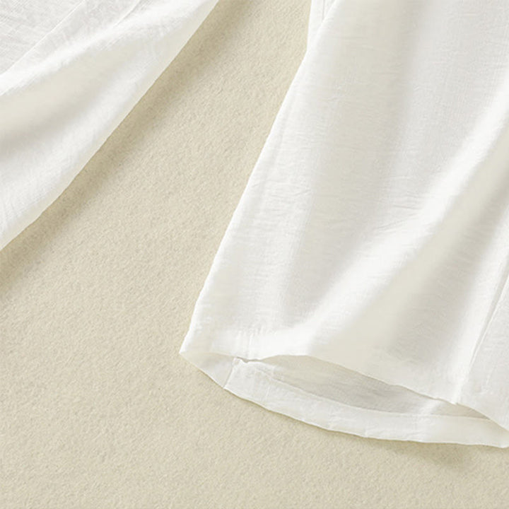 Pantaloni da donna in cotone e lino con coulisse, alla caviglia, stile casual vintage Buddha Stones, con tasche, in tinta unita - image 7