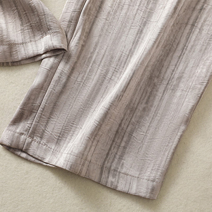 Pantaloni da donna alla caviglia con coulisse, con tasche, motivo artistico casual a linee verticali Buddha Stones