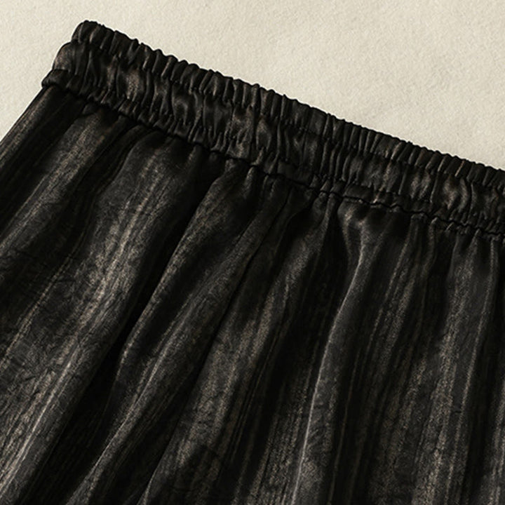 Pantaloni da donna alla caviglia con coulisse, con tasche, motivo artistico casual a linee verticali Buddha Stones