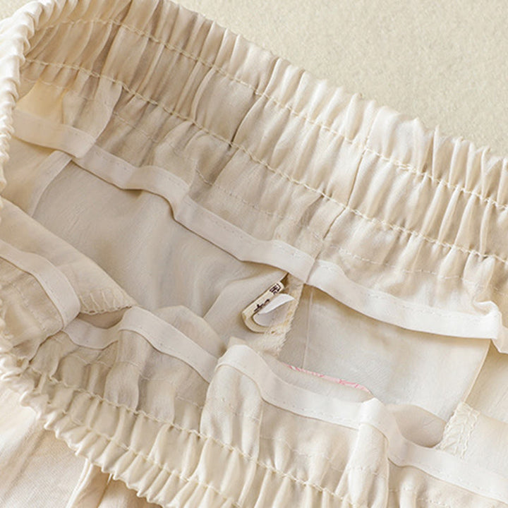 Pantaloni da donna alla caviglia con coulisse, con tasche, motivo artistico casual a linee verticali Buddha Stones