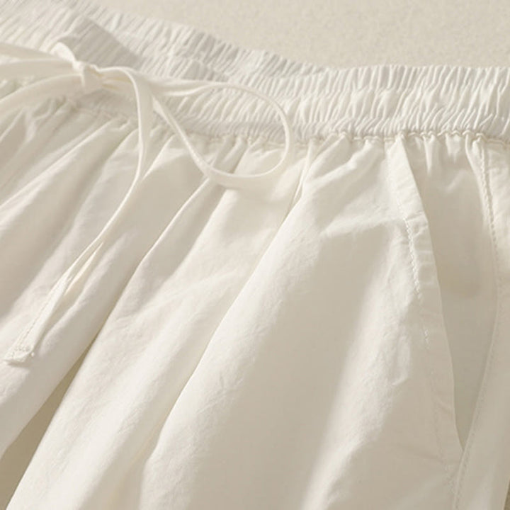 Pantaloni da donna in cotone con tasche, lunghezza caviglia, coulisse, modello patchwork, casual, con orlo arricciato Buddha Stones - image 7