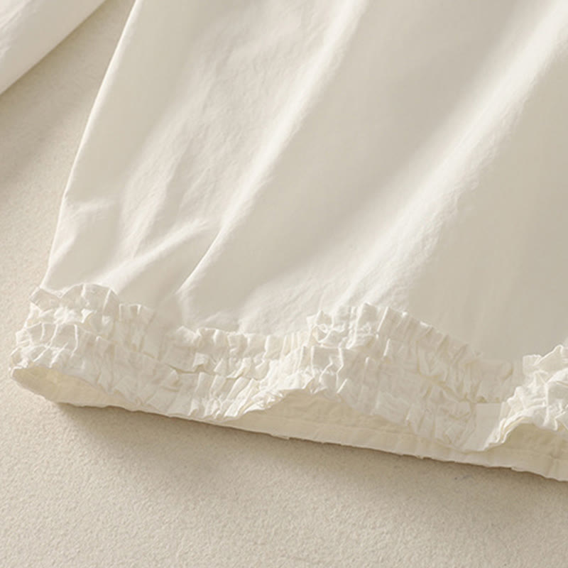 Pantaloni da donna in cotone con tasche, lunghezza caviglia, coulisse, modello patchwork, casual, con orlo arricciato Buddha Stones - image 11