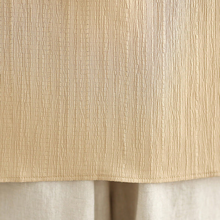 Camicia da donna in poliestere a maniche corte con scollo a V, casual e semplice, con bottoni , Buddha Stones - image 8