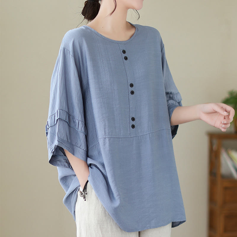 Maglietta a maniche corte da donna in poliestere con scollo rotondo, casual ed estiva, motivo Buddha Stones - image 2