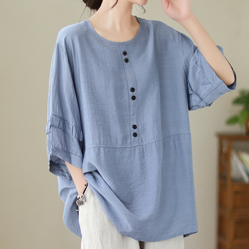 Maglietta a maniche corte da donna in poliestere con scollo rotondo, casual ed estiva, motivo Buddha Stones - image 1