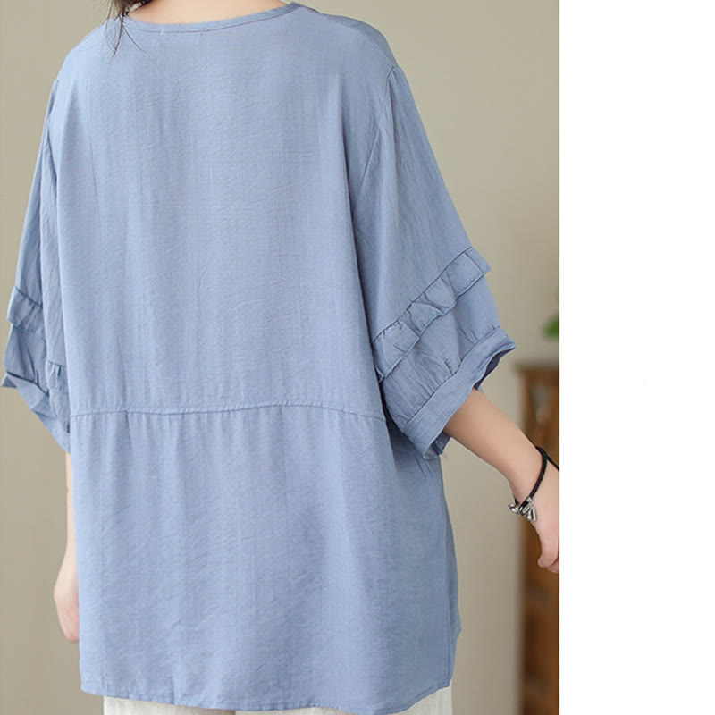 Maglietta a maniche corte da donna in poliestere con scollo rotondo, casual ed estiva, motivo Buddha Stones - image 5