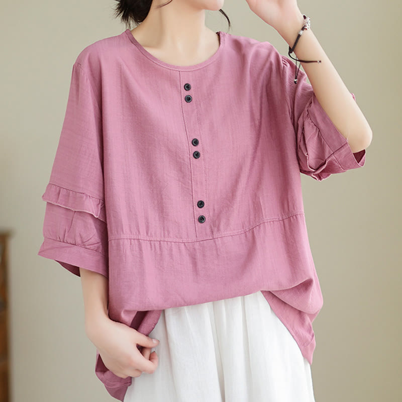 Maglietta a maniche corte da donna in poliestere con scollo rotondo, casual ed estiva, motivo Buddha Stones - image 14