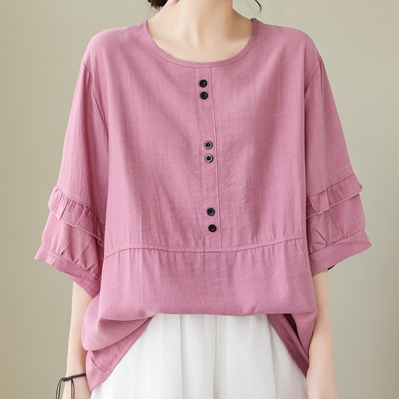 Maglietta a maniche corte da donna in poliestere con scollo rotondo, casual ed estiva, motivo Buddha Stones - image 9
