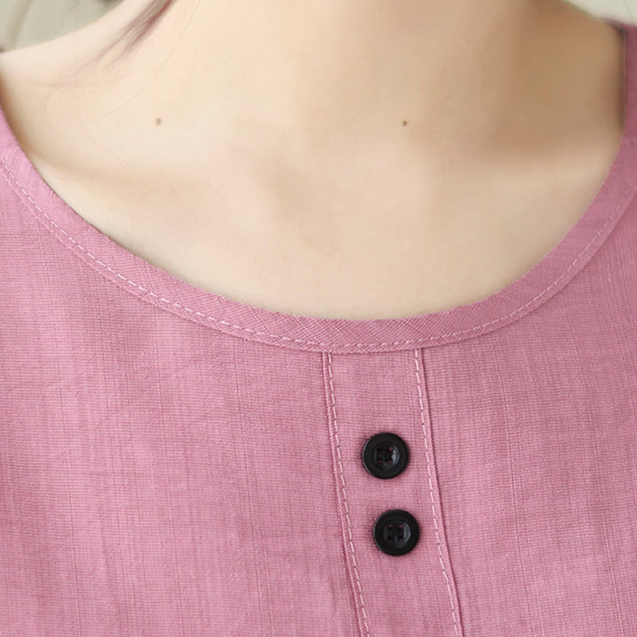 Maglietta a maniche corte da donna in poliestere con scollo rotondo, casual ed estiva, motivo Buddha Stones - image 7