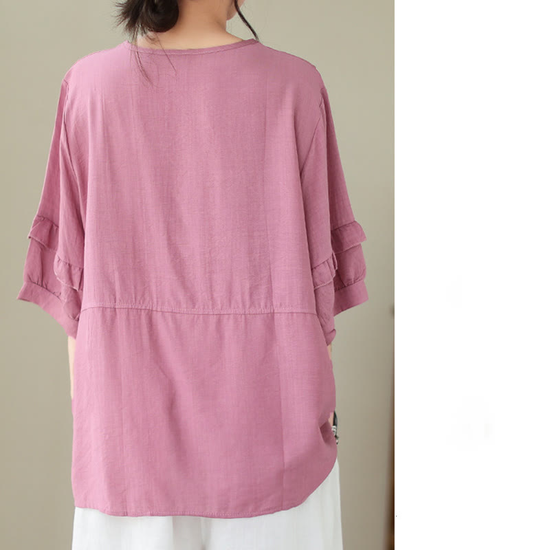 Maglietta a maniche corte da donna in poliestere con scollo rotondo, casual ed estiva, motivo Buddha Stones - image 13