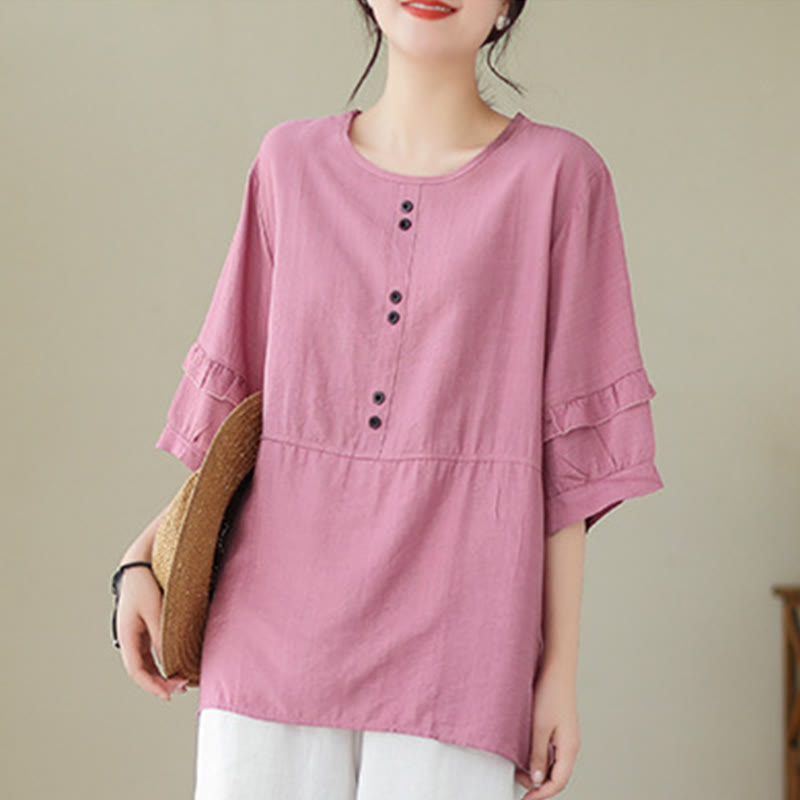 Maglietta a maniche corte da donna in poliestere con scollo rotondo, casual ed estiva, motivo Buddha Stones - image 15