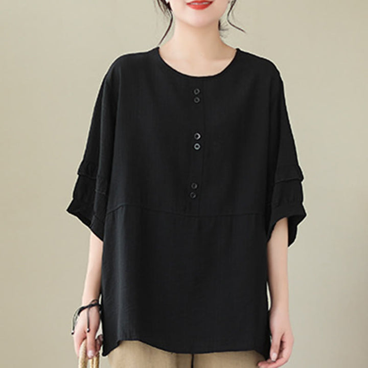 Maglietta a maniche corte da donna in poliestere con scollo rotondo, casual ed estiva, motivo Buddha Stones - image 17