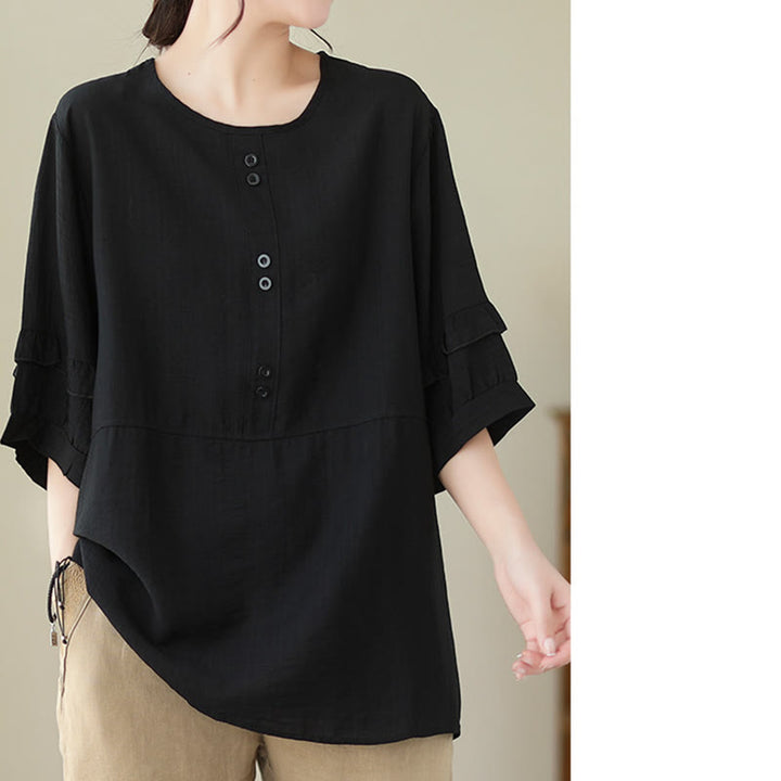 Maglietta a maniche corte da donna in poliestere con scollo rotondo, casual ed estiva, motivo Buddha Stones - image 21
