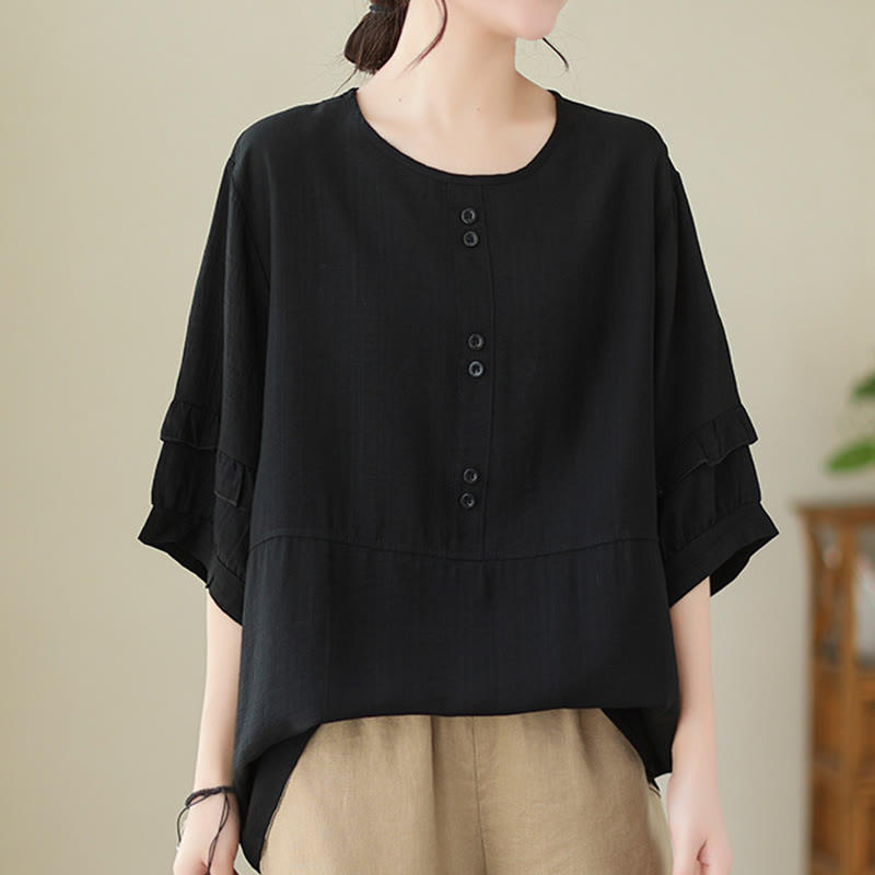 Maglietta a maniche corte da donna in poliestere con scollo rotondo, casual ed estiva, motivo Buddha Stones - image 20