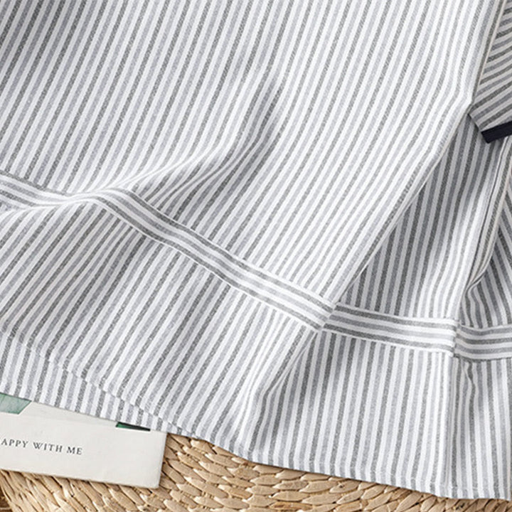 Maglione a righe con scollo rotondo e motivo Buddha Stones, da donna, in cotone, a maniche corte - image 5