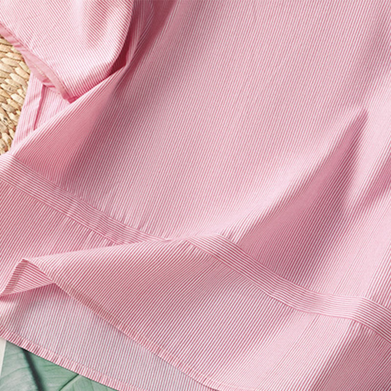 Maglione a righe con scollo rotondo e motivo Buddha Stones, da donna, in cotone, a maniche corte - image 12