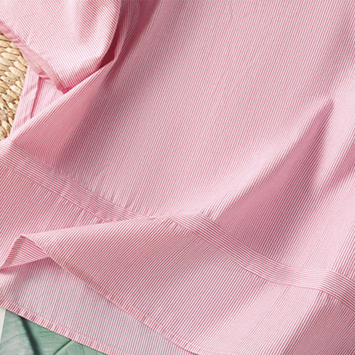 Maglione a righe con scollo rotondo e motivo Buddha Stones, da donna, in cotone, a maniche corte - image 12