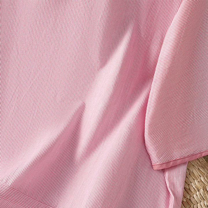 Maglione a righe con scollo rotondo e motivo Buddha Stones, da donna, in cotone, a maniche corte - image 11