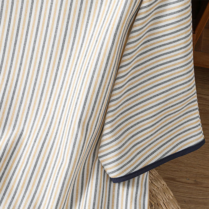 Maglione a righe con scollo rotondo e motivo Buddha Stones, da donna, in cotone, a maniche corte - image 17