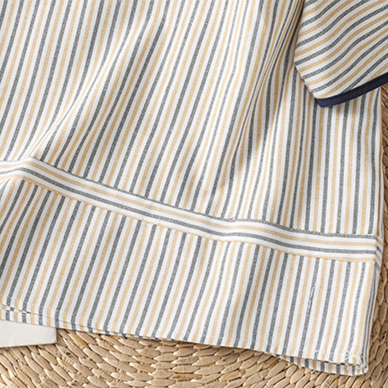 Maglione a righe con scollo rotondo e motivo Buddha Stones, da donna, in cotone, a maniche corte - image 18