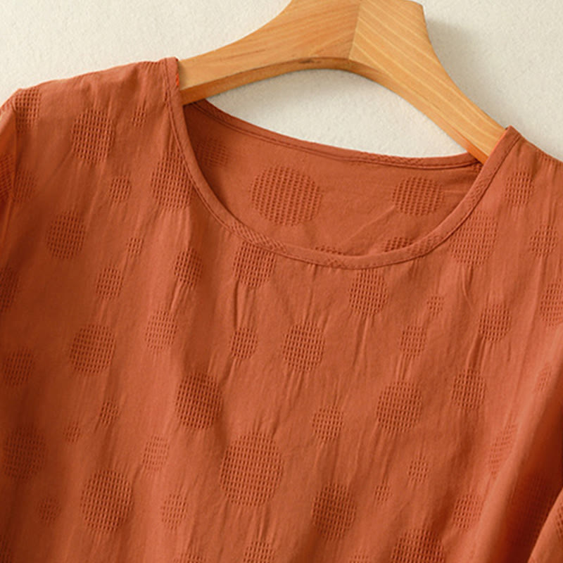 Maglietta da donna in cotone a maniche corte con scollo rotondo e motivo Buddha Stones - image 9