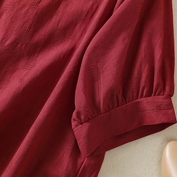 Maglietta da donna in cotone a maniche corte con scollo rotondo e motivo Buddha Stones - image 16