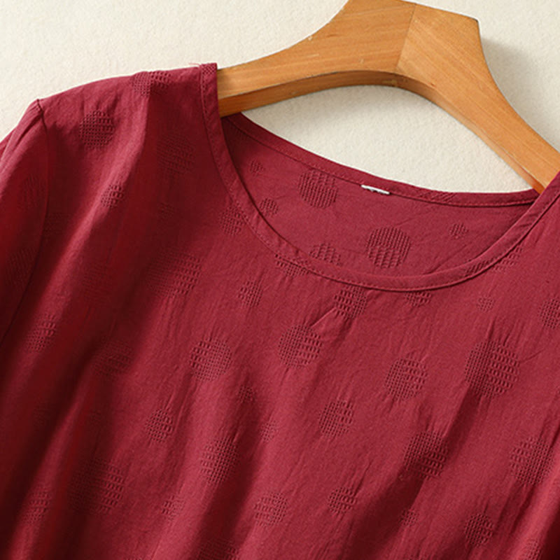 T-shirt da donna a maniche corte, ampia, con scollo rotondo e stampa Buddha Stones. - image 15
