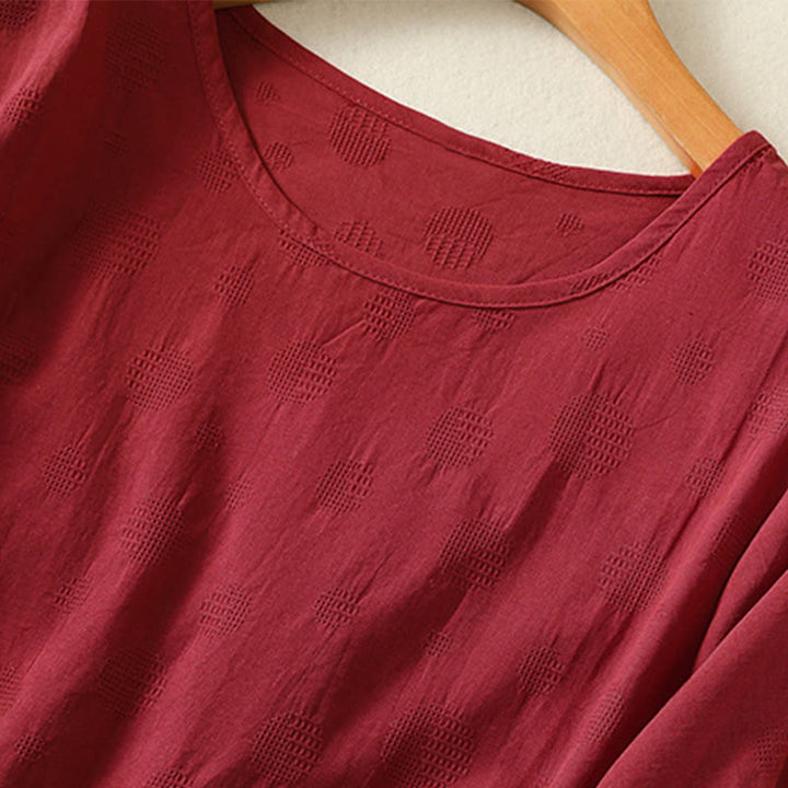 Maglietta da donna in cotone a maniche corte con scollo rotondo e motivo Buddha Stones - image 18