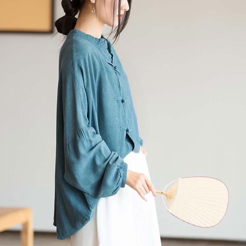 Camicia a maniche lunghe con bottoni a rana Buddha Stones, Zen Tai Chi, meditazione, giacca con abbigliamento Hanfu - image 3