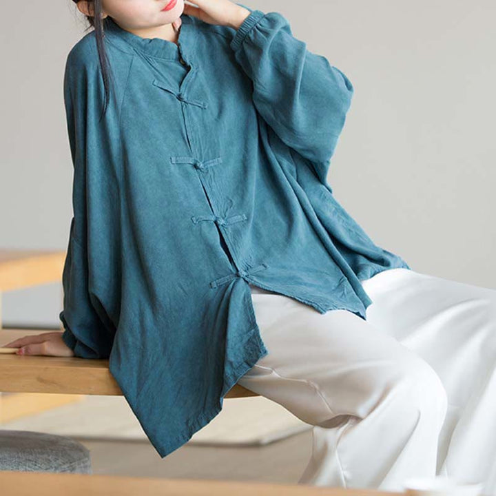 Camicia a maniche lunghe con bottoni a rana Buddha Stones, Zen Tai Chi, meditazione, giacca con abbigliamento Hanfu - image 6