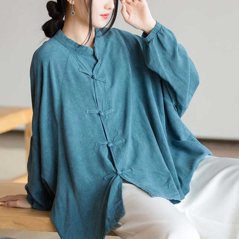 Camicia a maniche lunghe con bottoni a rana Buddha Stones, Zen Tai Chi, meditazione, giacca con abbigliamento Hanfu - image 9