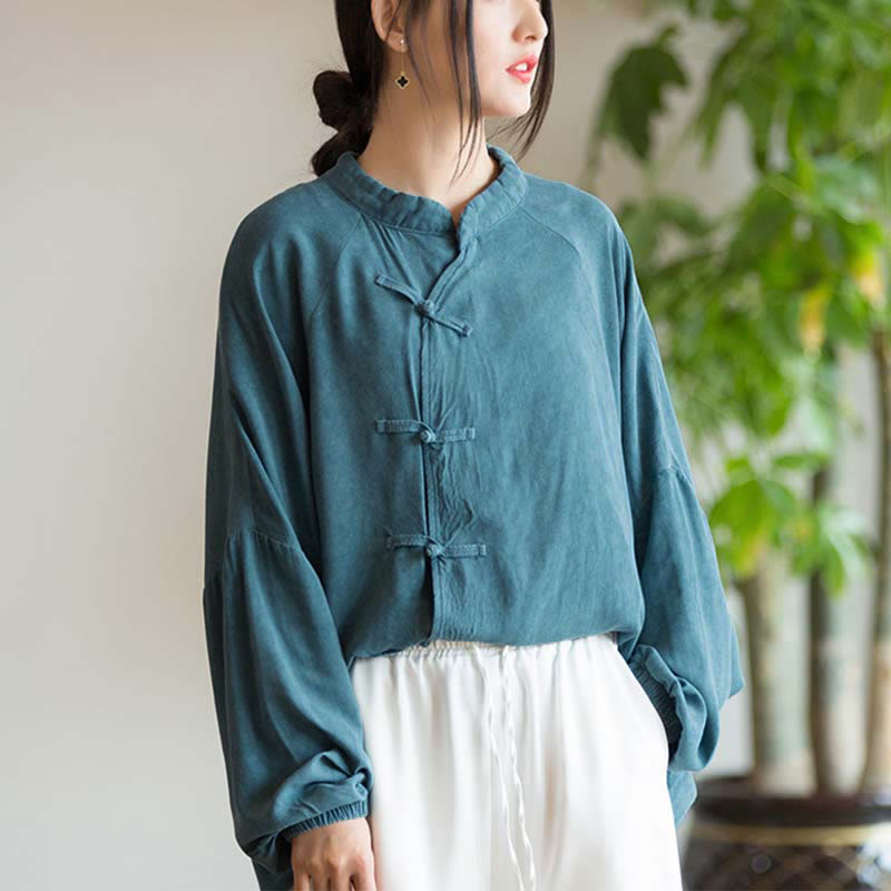 Camicia a maniche lunghe con bottoni a rana Buddha Stones, Zen Tai Chi, meditazione, giacca con abbigliamento Hanfu - image 4