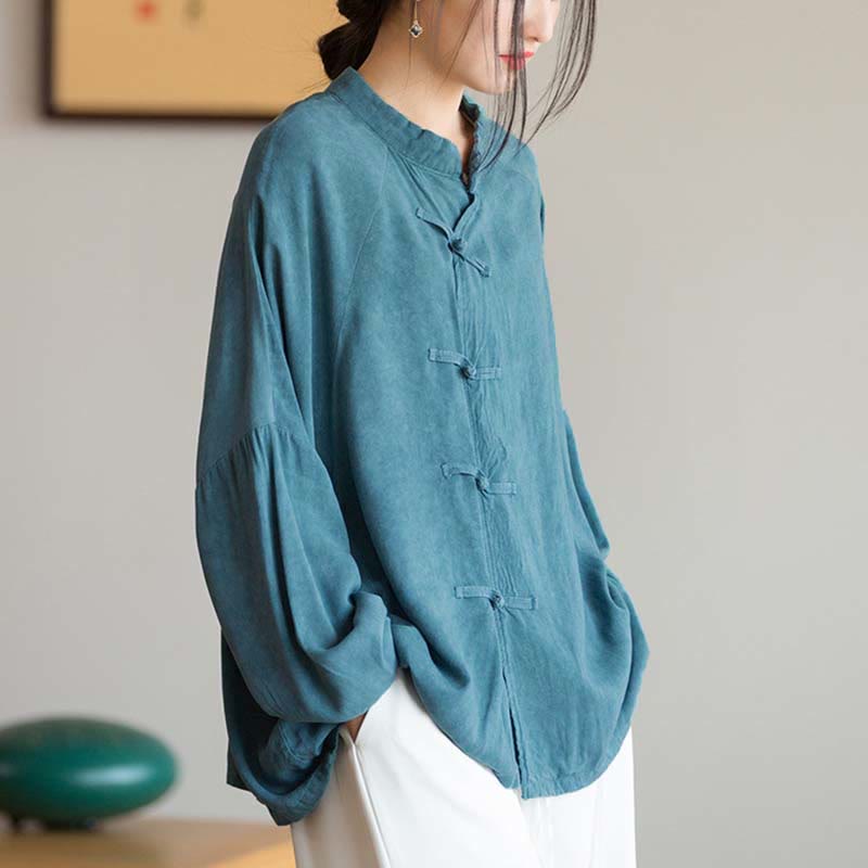 Camicia a maniche lunghe con bottoni a rana Buddha Stones, Zen Tai Chi, meditazione, giacca con abbigliamento Hanfu - image 1