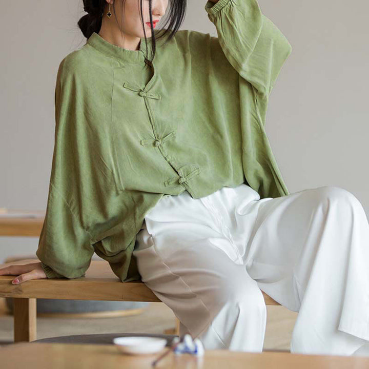 Camicia a maniche lunghe con bottoni a rana Buddha Stones, Zen Tai Chi, meditazione, giacca con abbigliamento Hanfu - image 15