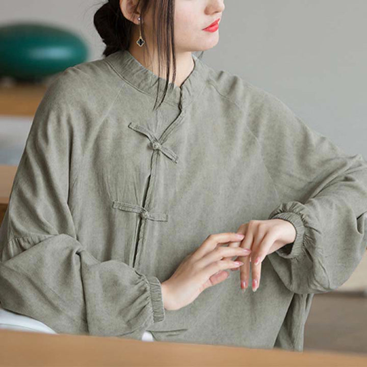 Camicia a maniche lunghe con bottoni a rana Buddha Stones, Zen Tai Chi, meditazione, giacca con abbigliamento Hanfu - image 21