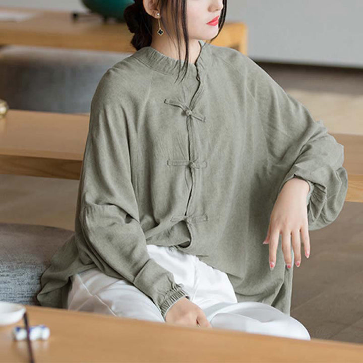 Camicia a maniche lunghe con bottoni a rana Buddha Stones, Zen Tai Chi, meditazione, giacca con abbigliamento Hanfu - image 19