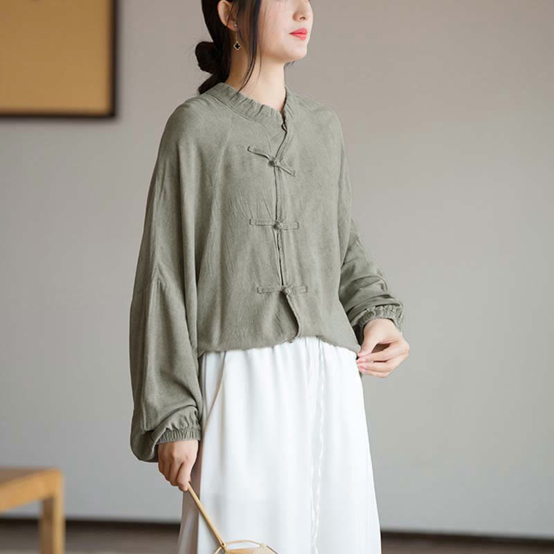 Camicia a maniche lunghe con bottoni a rana Buddha Stones, Zen Tai Chi, meditazione, giacca con abbigliamento Hanfu - image 22