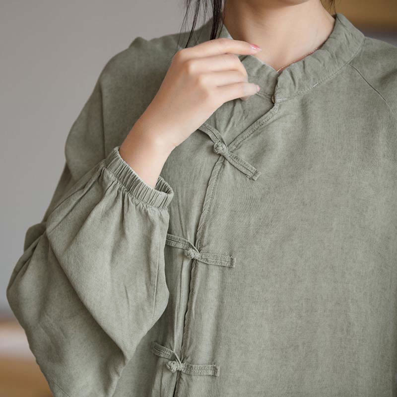 Camicia a maniche lunghe con bottoni a rana Buddha Stones, Zen Tai Chi, meditazione, giacca con abbigliamento Hanfu - image 23