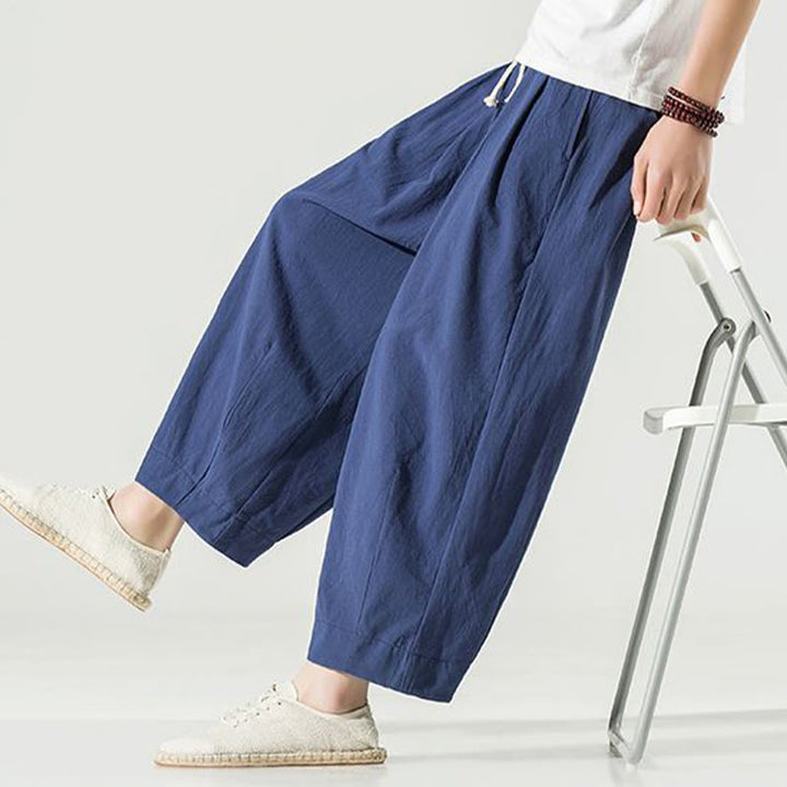 Pantaloni harem da uomo alla caviglia con tasche, tinta unita , Buddha Stones - image 5