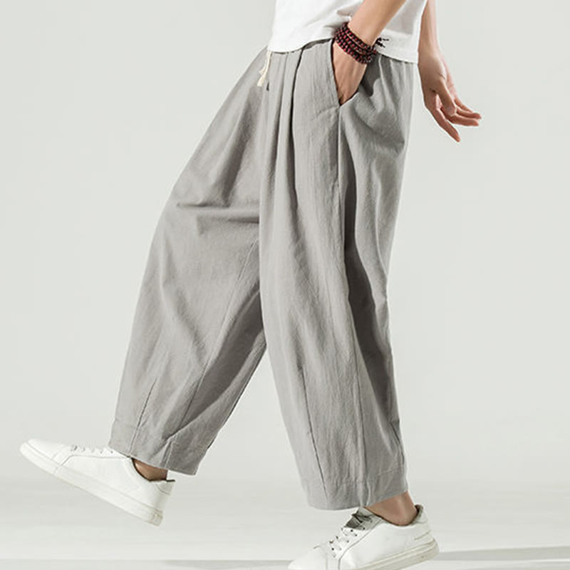 Pantaloni harem da uomo alla caviglia con tasche, tinta unita , Buddha Stones - image 12