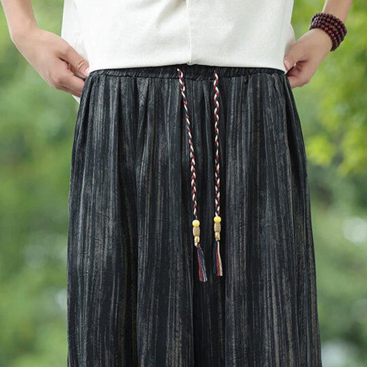 Pantaloni harem da uomo con coulisse e tasche, modello Buddha Stones Summer Black Stripes - image 10
