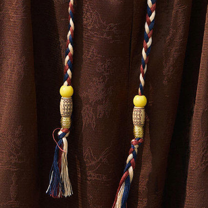 Pantaloni da uomo con coulisse, lunghezza 7-8, con tasche, motivo: Buddha Stones Summer Character Embroidery Design