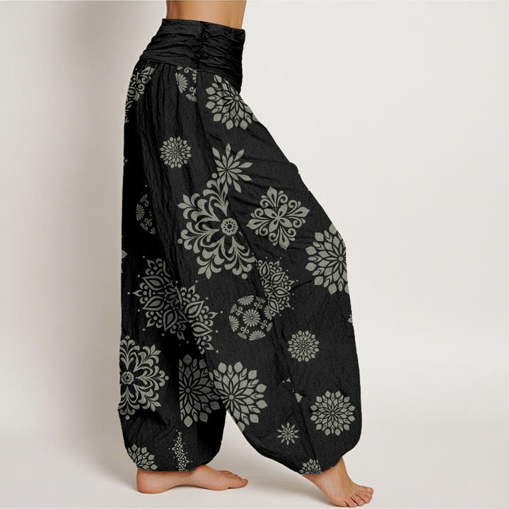 Pantaloni harem da donna con elastico in vita e motivo mandala casual Buddha Stones - image 3