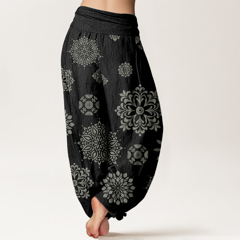 Pantaloni harem da donna con elastico in vita e motivo mandala casual Buddha Stones - image 2