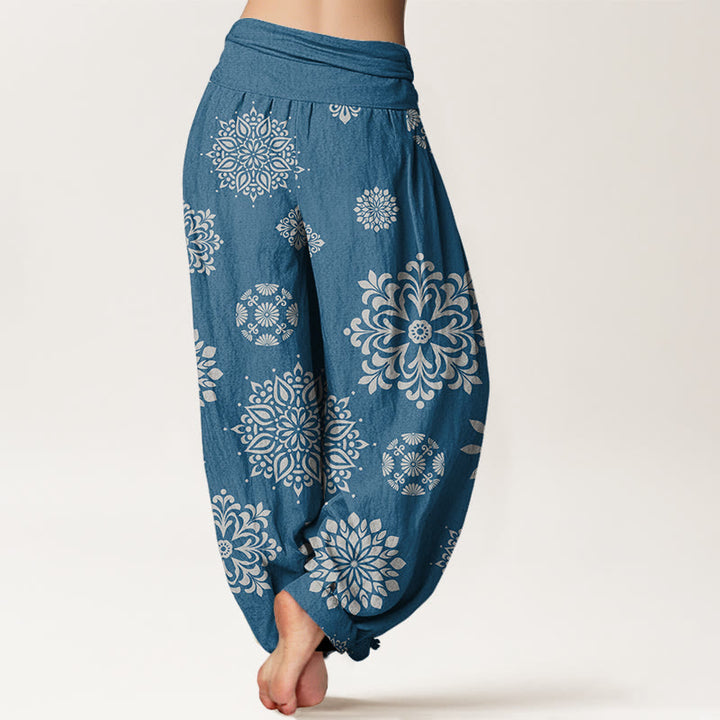 Pantaloni harem da donna con elastico in vita e motivo mandala casual Buddha Stones - image 6